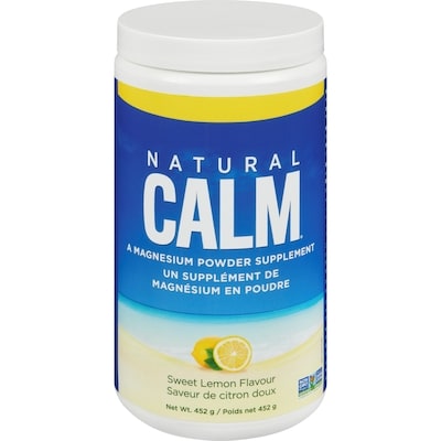 Natural Calm Citrate de Magnésium en Poudre Ionique Saveur de Citron Biologique 452 g, 14,16 $/100g