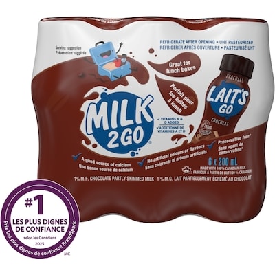 Lait partiellement écrémé au chocolat 1%