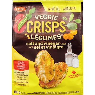 Dare Veggie Crisps, Salt & Vinegar 100 g, $2.50/100g