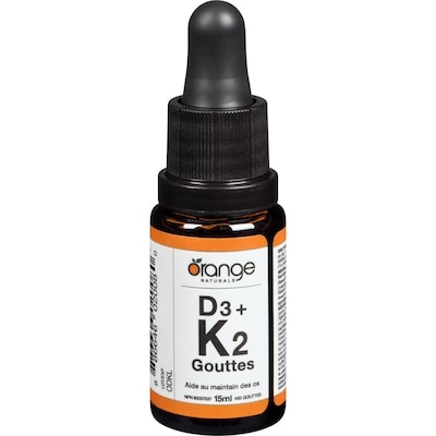 Orange Naturals Vitamines D3 et K2 en gouttes 15 ml, 126,60 $/100ml