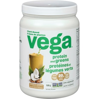 Vega Protein & Greens, Coconut Almond Protein Powder 518 g, $5.98/100g