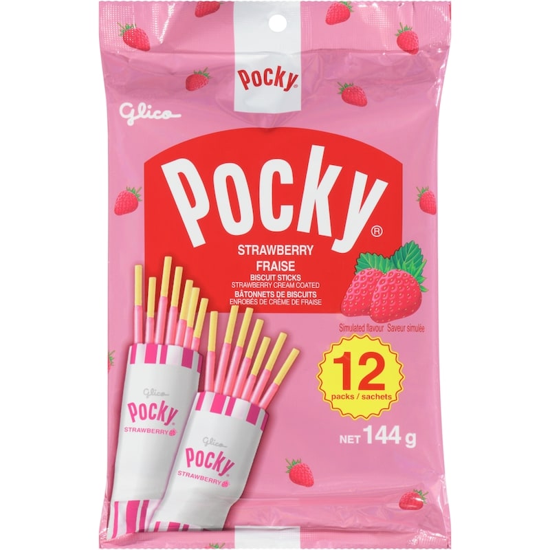 Pocky Strawberry Cream Coated Biscuit Sticks 12 Packs
