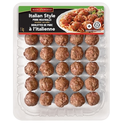 Marc Angelo Boulettes de porc à l’italienne 1 kg, 1,50 $/100g