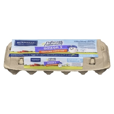 Burnbrae Farms Naturegg NestlaidOmega 3 Large Size 12 Eggs 12 ea, $5.99/1ea