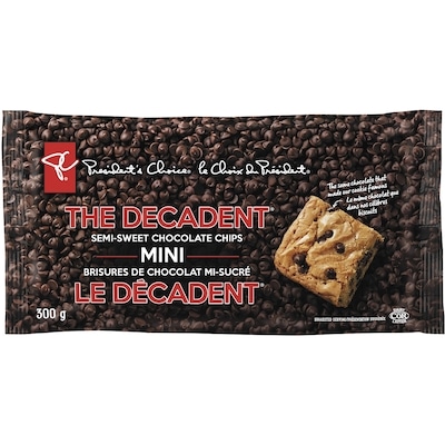 President's Choice The Decadent Semi-Sweet Mini Chocolate Chips 300 g, $2.00/100g
