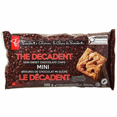 le Choix du Président Mini brisures de chocolat mi-sucré Le Décadent 300 g, 1,83 $/100g