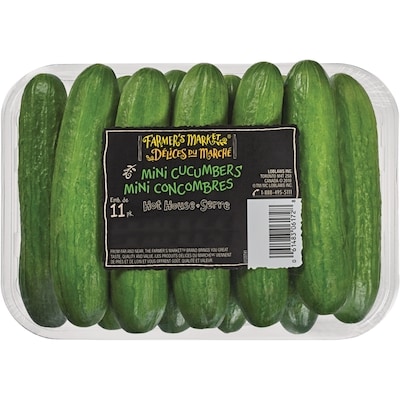Farmer's Market Cucumbers 11 count 750 g, $0.68/1ea