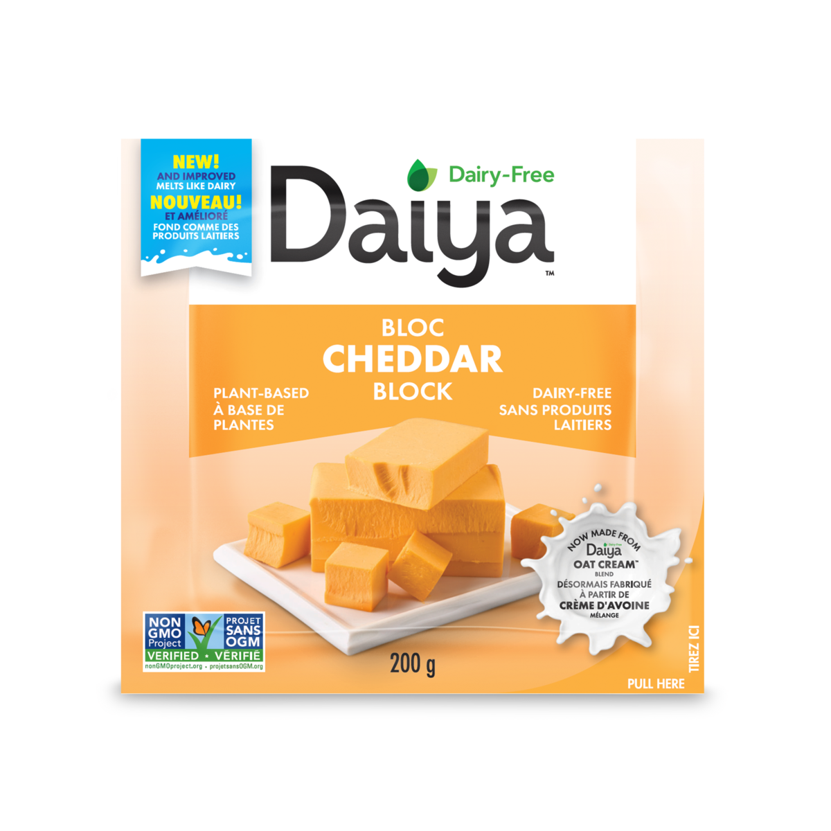 Daiya Dairy Free Cheddar Cheese Block 200 g, $3.50/100g