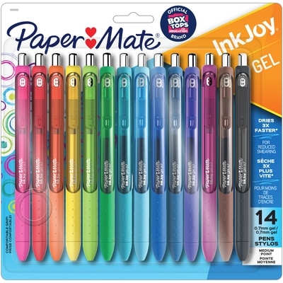 PaperMate Stylos Paper Mate InkJoy, stylos gel, pointe moyenne (0,7 mm), couleurs assorties, 14 unités 14x1.0 ea, 2,64 $/1ch
