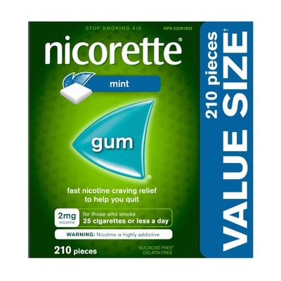 Nicorette Nicotine Gum Mint 2mg 210 ea, $0.33/1ea