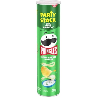 Pringles Mega Can Sour Cream & Onion Flavour 202 g, $1.37/100g