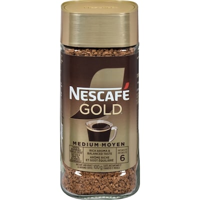 Nestlé Café instantané moyen torréfié et moulu GOLD 100 g, 7,99 $/100g
