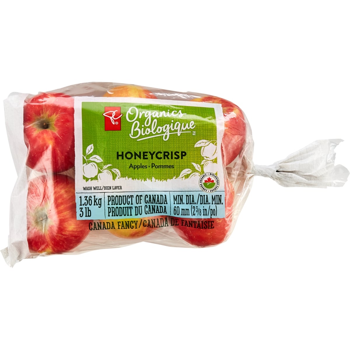 PC Biologique Pommes Honeycrisp, sac de 3 lb 1.36 kg, 0,73 $/100g