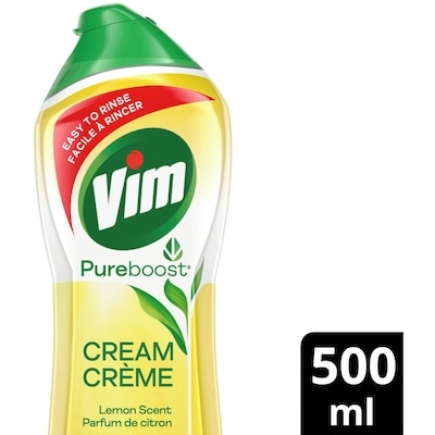 Vim Crème Nettoyante Parfum de Citron avec des particules 100 % naturelles 500 ml, 1,00 $/100ml
