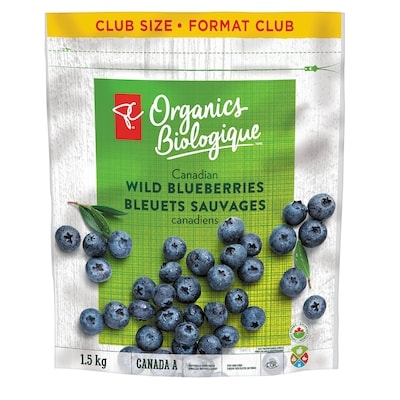 PC Biologique Bleuets Sauvages Surgelés Format Club 1.5 kg, 1,27 $/100g