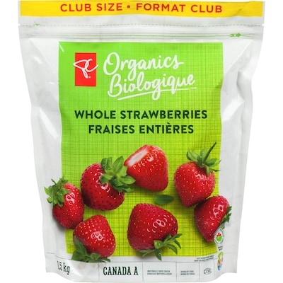 PC Organics Organic Frozen Strawberries, Club Pack 1.5 kg, $1.20/100g