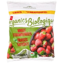 PC Biologique Fraises Surgelées Format Club 1.5 kg, 1,20 $/100g