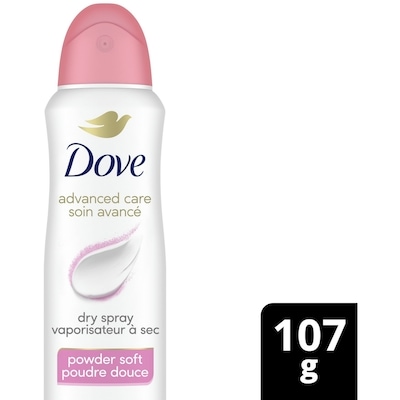 Dove Soin Avancé Antisudorifique en Vaporisateur à Sec parfum de poudre douce 107 g, 9,80 $/100g