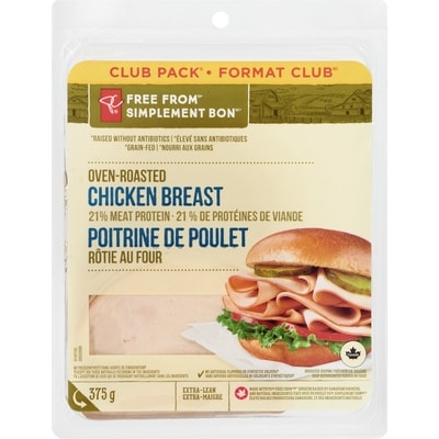 President's Choice Free From Oven-Roasted Chicken Breast 375 g, $4.53/100g