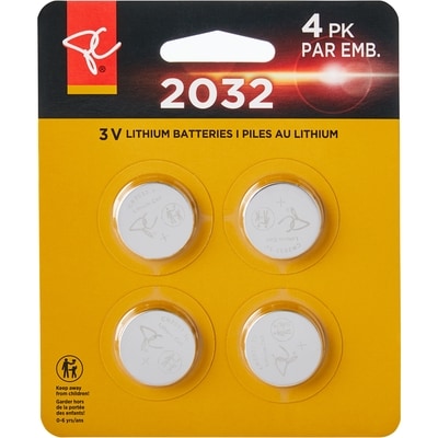 President's Choice Lithium 2032-4 Batteries 1 ea, $3.50/1ea