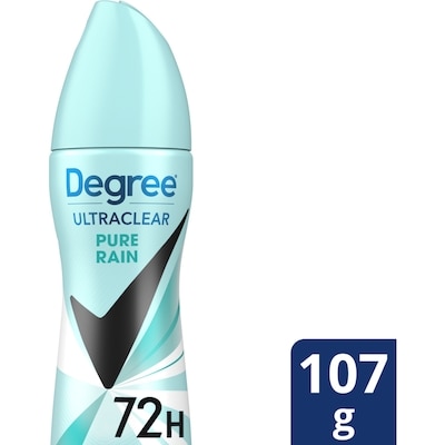 Degree UltraClear Antiperspirant, 72H Protection, Pure Rain 107 g, $5.61/100g