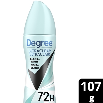 Degree Ultraclear Black + White Antiperspirant Dry Spray Pure Rain 107 g, $7.47/100g