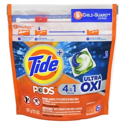 Tide Ultra Oxi Liquid Laundry Detergent Pods, 12 Count 357 g, $0.67/1ea