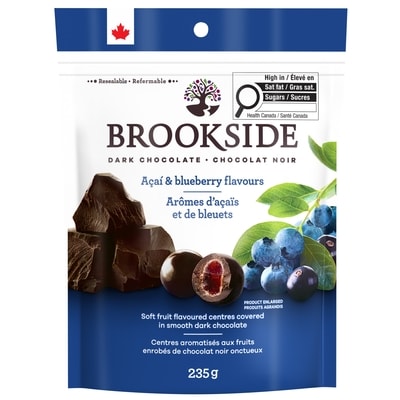 Brookside Chocolat Noir , Arômes D’Açaïs Et De Bleuets 235 g, 2,97 $/100g