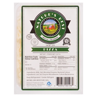Nature's Best Shredded Pizza Cheese 227 g, $5.07/100g