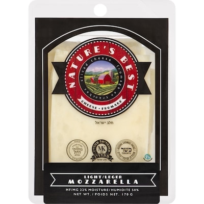 Nature’s Best Nature's Best Fromage en Tranches Leger Mozzarella 22% MG 170 g, 4,70 $/100g