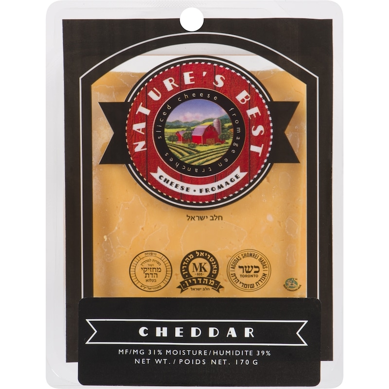 Kosher Sliced Cheese Cheddar, 31% Mf