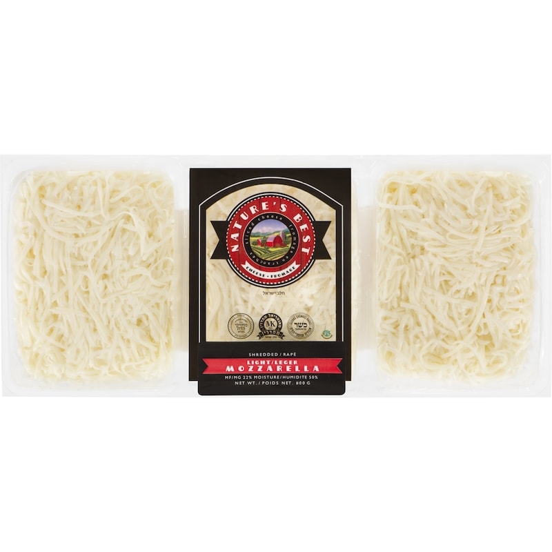 Kosher Sliced Cheese Shredded Light Mozzarella 22% MF