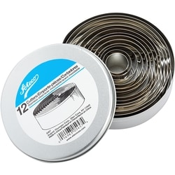 Ateco 5457 12-Piece Stainless Steel Round Cutter Set, Plain, case 1 ea, $59.99/1ea