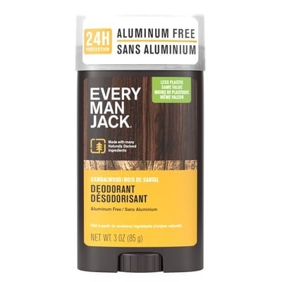 Every Man Jack Aluminum Free Deodorant, Sandalwood 85 g, $11.75/100g