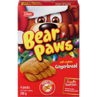 Dare Bear Paws Gingerbread Cookies 240 g, $1.16/100g