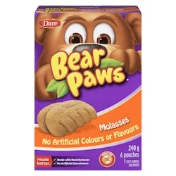 Dare Bear Paws Molasses Cookies 240 g, $1.04/100g