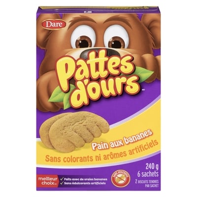 Dare Biscuits Pattes d’ours Pain aux bananes 240 g, 2,08 $/100g