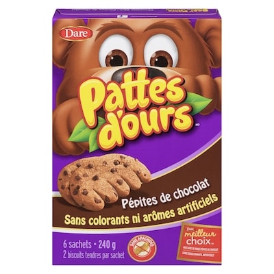 Dare Biscuits Pattes d'ours aux pépites de chocolat  240 g, 2,08 $/100g