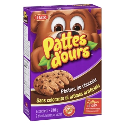 Biscuits Pattes d'ours aux pépites de chocolat 