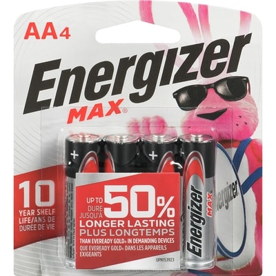 Energizer Alkaline Batteries AA4 1 ea, $1.75/1ea