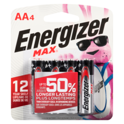 Energizer Alkaline Batteries AA4 1 ea, $1.12/1ea