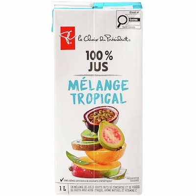Boîtes de jus 100 % mélange tropical