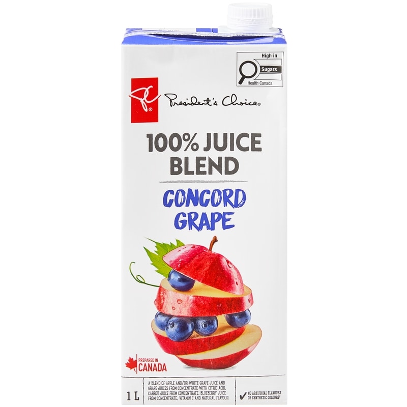 President's Choice Concord Grape 100% Juice Blend - 1 l | Dominion
