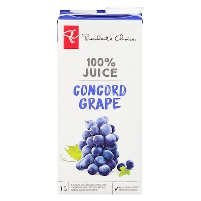 President's Choice Concord Grape 100% Juice Blend 1 l, $0.33/100ml