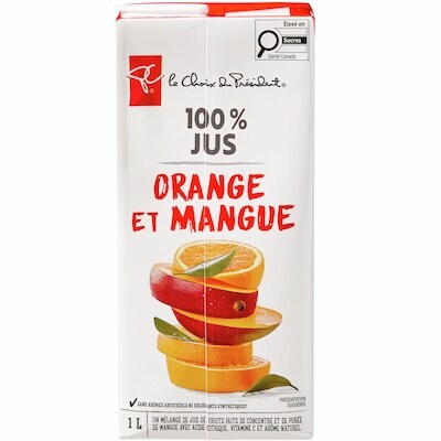 Jus 100&nbsp;% orange et mangue