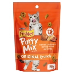 Purina Friskies Party Mix Cat Treats Original Crunch with Real Chicken 170 g, $2.05/100g