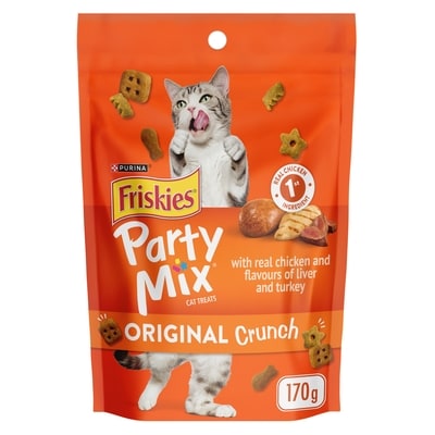 Purina Friskies Party Mix Cat Treats Original Crunch with Real Chicken 170 g, $1.76/100g