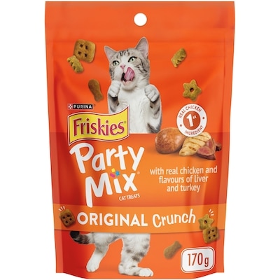 Purina Friskies Party Mix Original Crunch with Real Chicken, Cat Treats 170 g, $1.76/100g