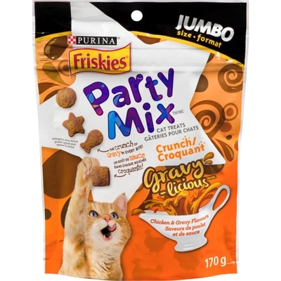 Purina Friskies Party Mix Gravy-licious Crunch Chicken and Gravy, Cat Treats 170 g, $1.76/100g