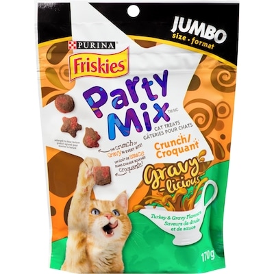 Purina Friskies Party Mix Gravy-licious Crunch Turkey and Gravy, Cat Treats 170 g, $1.76/100g